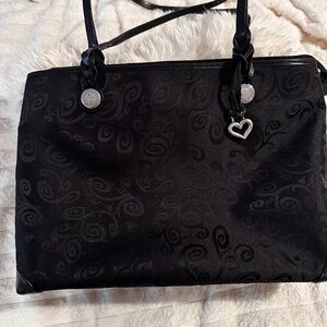Brighton Black Embossed Canvas Purse/Tote NEW